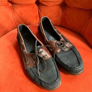 Men's Sperry Topsider Black and Brown Boat Shoes